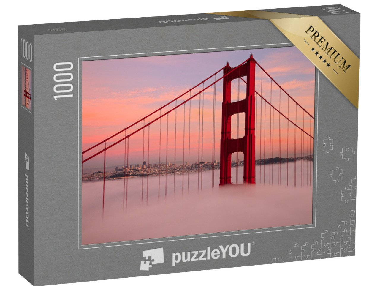 puzzle 1000 dílků „Věž mostu Golden Gate v mlze“