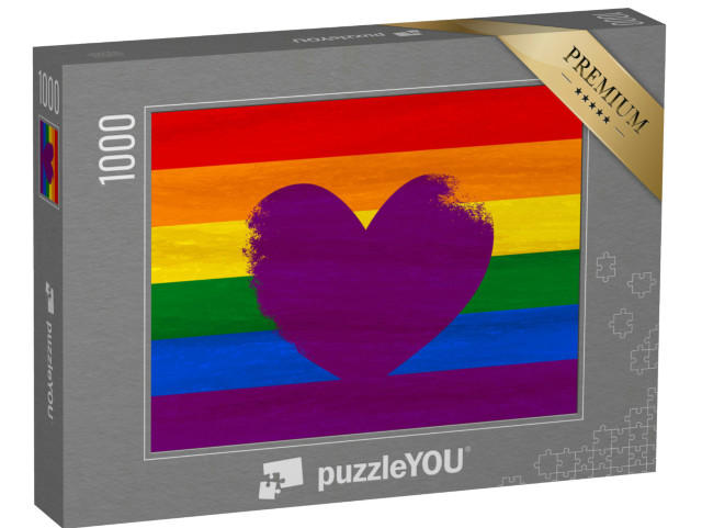 puzzle 1000 dílků „Lesby, gayové, bisexuálové a transsexuálové LGBT pride fla“
