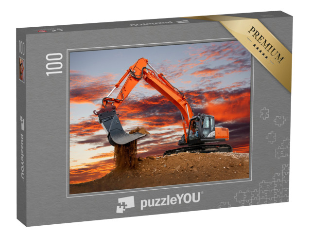 puzzle 100 dílků „Bagr při práci na staveništi“