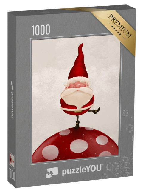 puzzle 1000 dílků „Malý Ježíšek na velké muchomůrce“