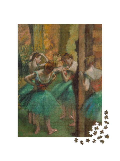 puzzle 1000 dílků „Edgar Degas - Tanečnice, růžová a zelená“