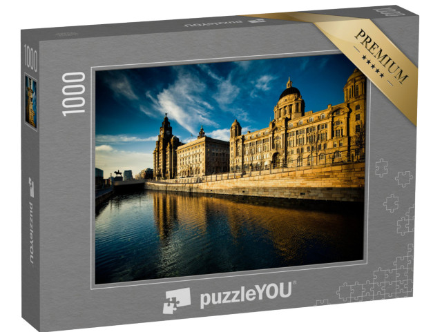 puzzle 1000 dílků „Panorama se třemi gráciemi, Liverpool“