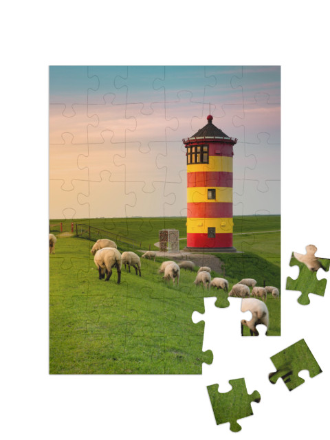 puzzle 48 dílků „Krásný maják na východofríském pobřeží“