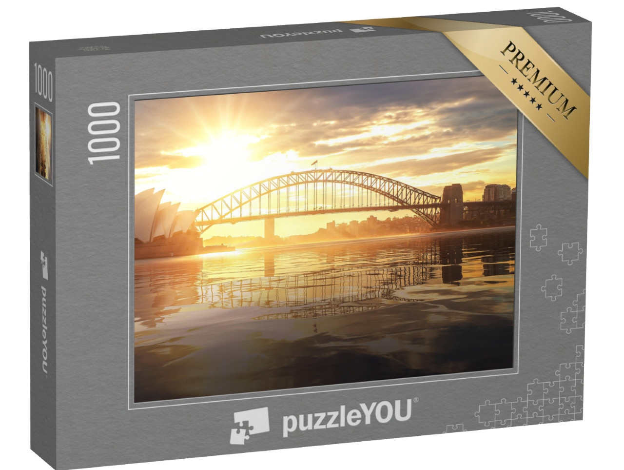 puzzle 1000 dílků „Opera v Sydney s mostem Harbour Bridge při západu slunce, Austrálie“