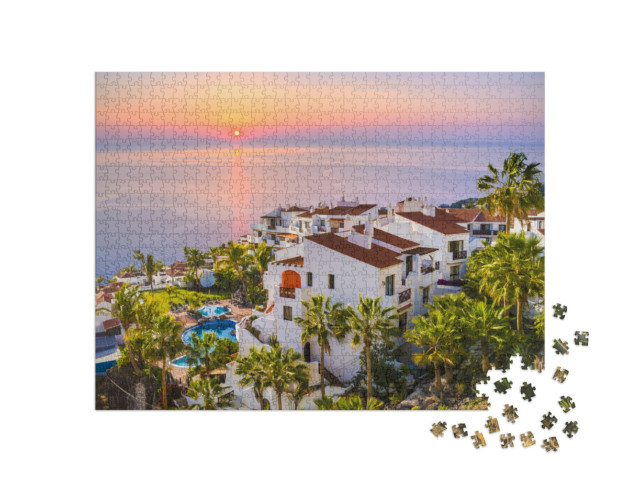 puzzle 1000 dílků „Východ slunce ve městě Puerto de Santiago, Tenerife“