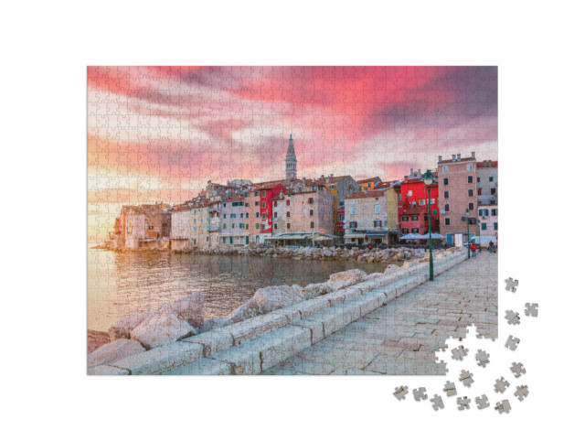 puzzle 1000 dílků „Istrie: krásný západ slunce nad Jaderským mořem“