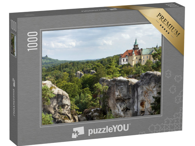 puzzle 1000 dílků „Zámek Hrubá Skála a hrad Trosky, Český ráj, Česká republika“