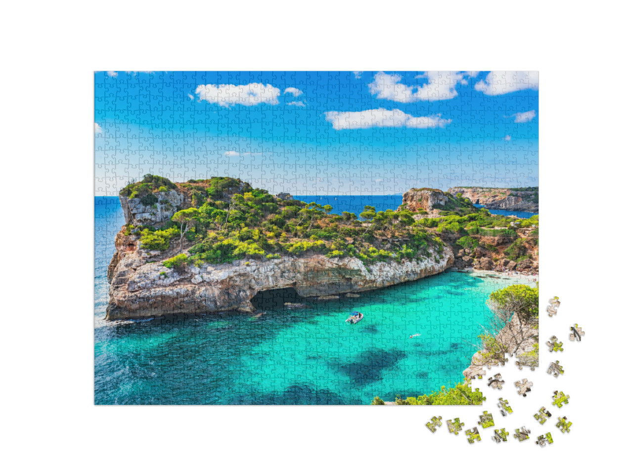 puzzle 1000 dílků „Pláž Mallorca, Španělsko, Středozemní moře“