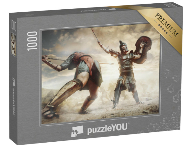 puzzle 1000 dílků „Ilustrace: Starověký řecký bojovník v bitvě“