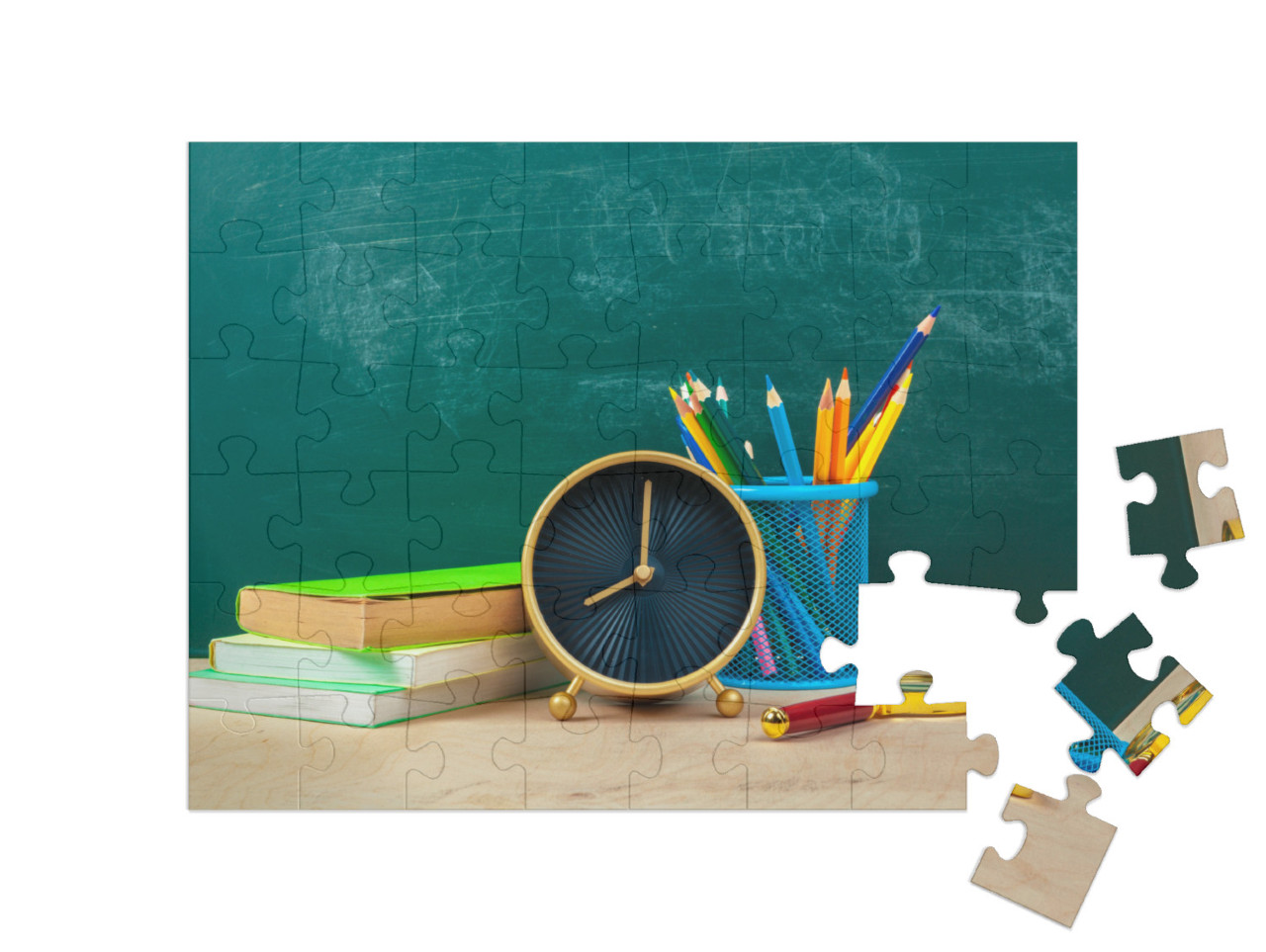 puzzle 48 dílků „Školní potřeby“