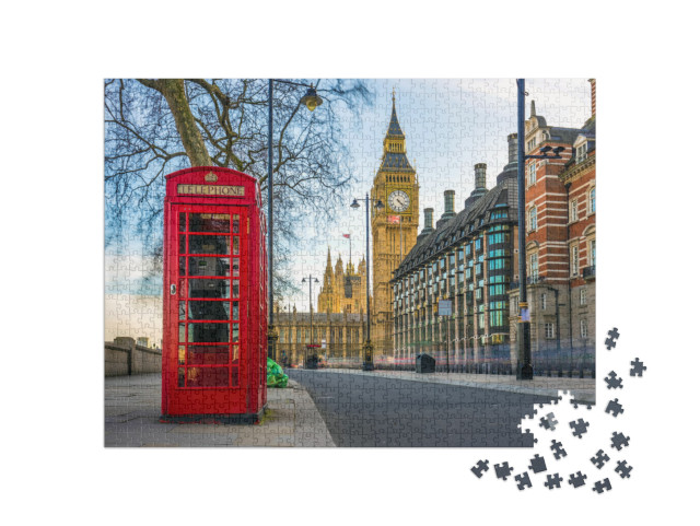 puzzle 1000 dílků „Telefonní budka a Big Ben, Londýn, Anglie“