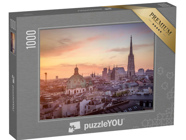 puzzle 1000 dílků „Panorama Vídně s katedrálou svatého Štěpána, Rakousko“