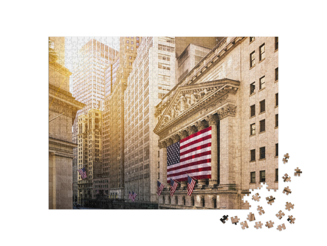 puzzle 1000 dílků „Světlo na Wall Street, New York“