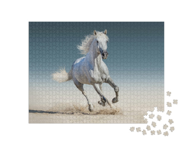 puzzle 1000 dílků „Bílý kůň běží cvalem“