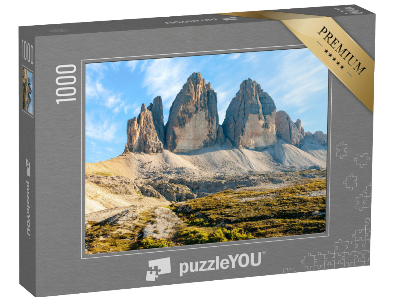 puzzle 1000 dílků „Tři vrcholy večer, Dolomity, Jižní Tyrolsko“