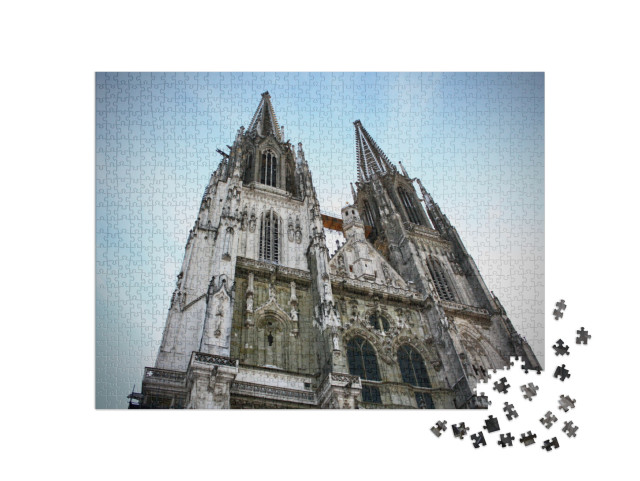 puzzle 1000 dílků „Fasáda katedrály v Regensburgu, Regensburg, Německo“