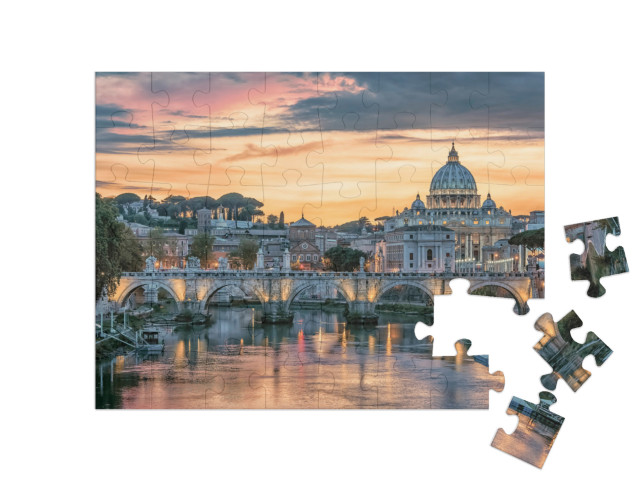 puzzle 48 dílků „Západ slunce nad Římem, Itálie“
