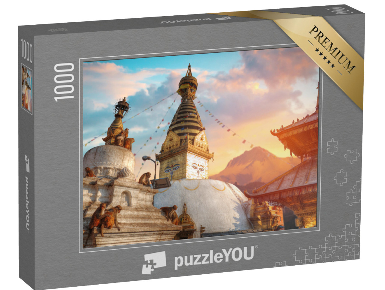 puzzle 1000 dílků „Opičí chrám Swayambhunath, Káthmándú, Nepál“