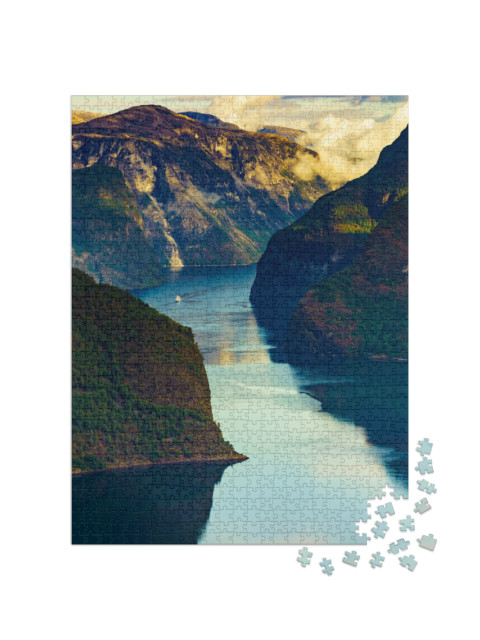puzzle 1000 dílků „Aurlandsfjord v Norsku“