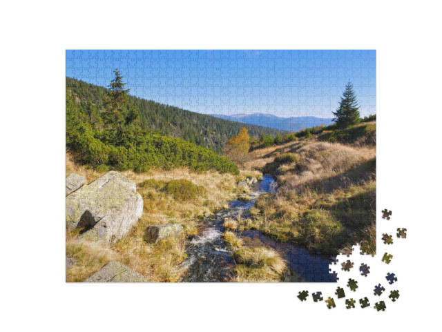 puzzle 1000 dílků „Vodopád na řece Labe, Krkonoše, Česká republika“