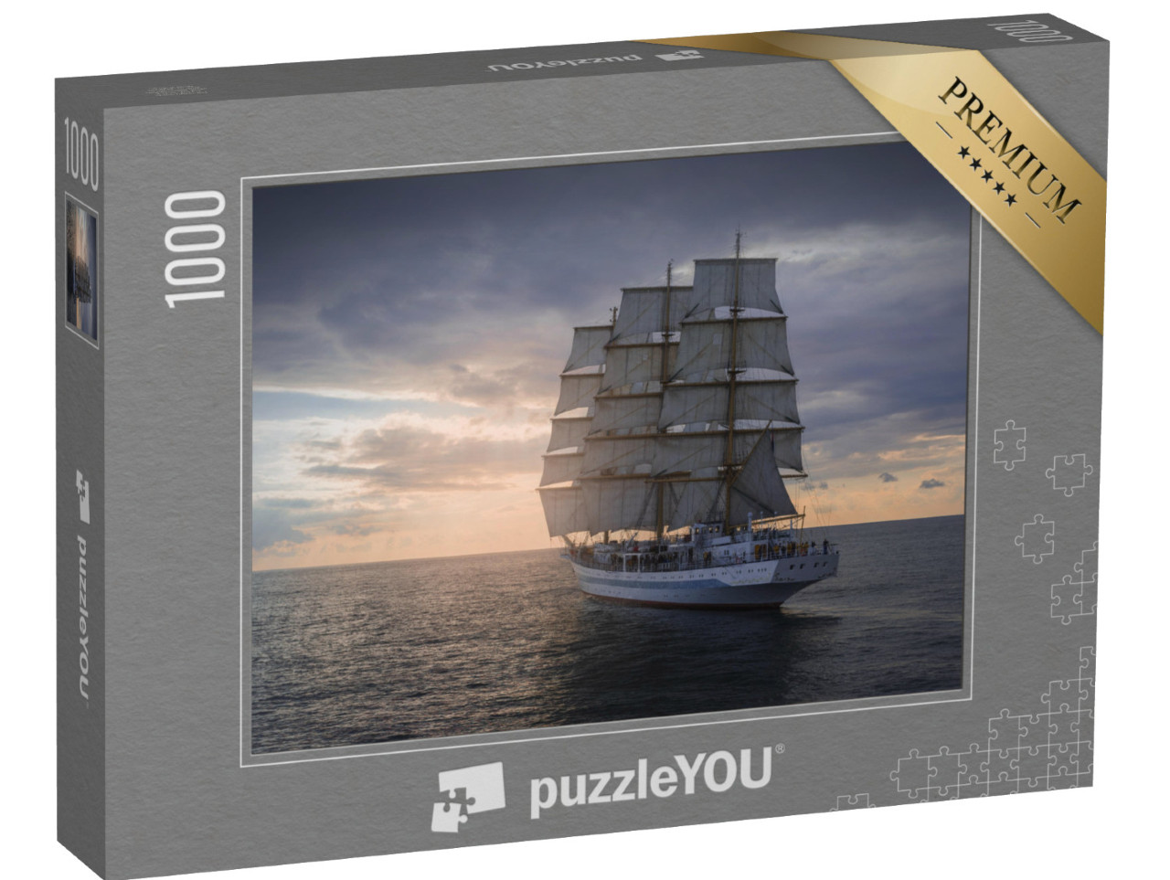 puzzle 1000 dílků „Historická plachetnice na cestě přes moře“