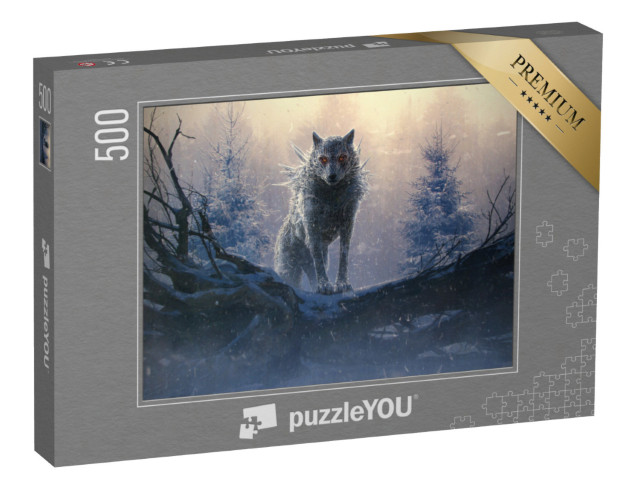 puzzle 500 dílků „Fenrir, obří ledový vlk ze severské mytologie.“