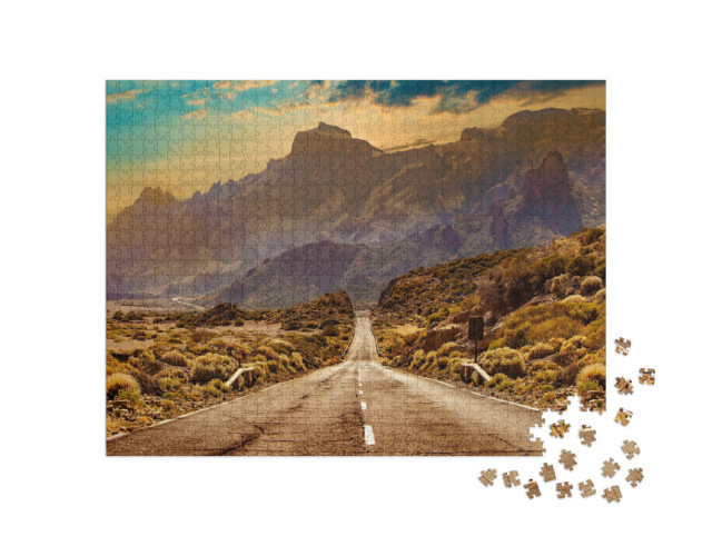 puzzle 1000 dílků „Cesta malebnou krajinou přírodního parku Tenerife“