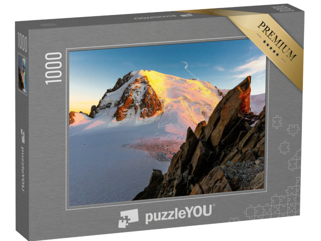 puzzle 1000 dílků „Mont Blanc du Tacul: večerní slunce v Alpách“