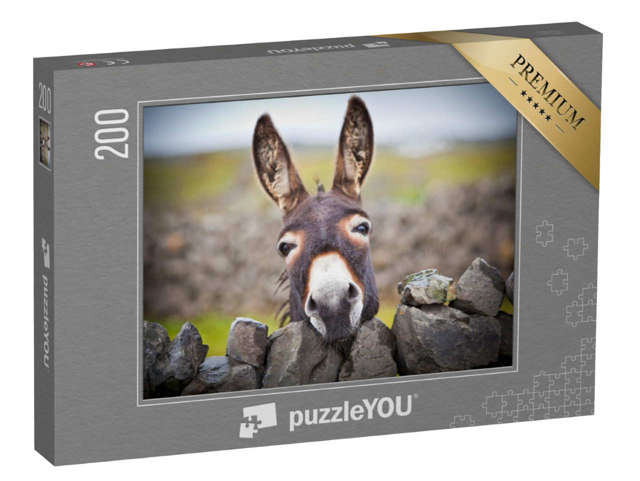 puzzle 200 dílků „Zvědavý osel“