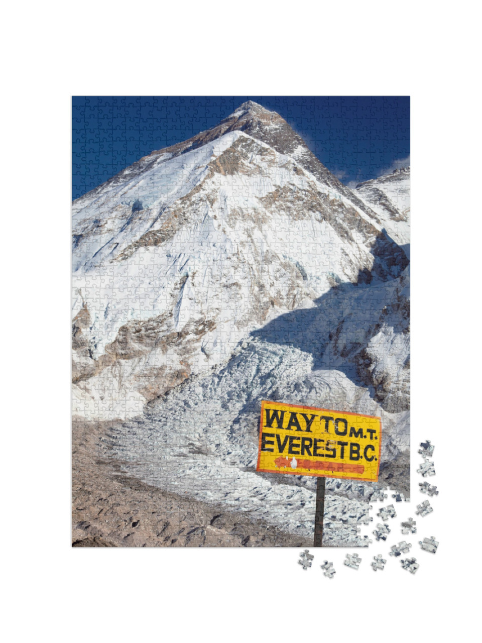 puzzle 1000 dílků „Směrovka na Mount Everest s ledovcem Khumbu, Himálaj, Nepál“