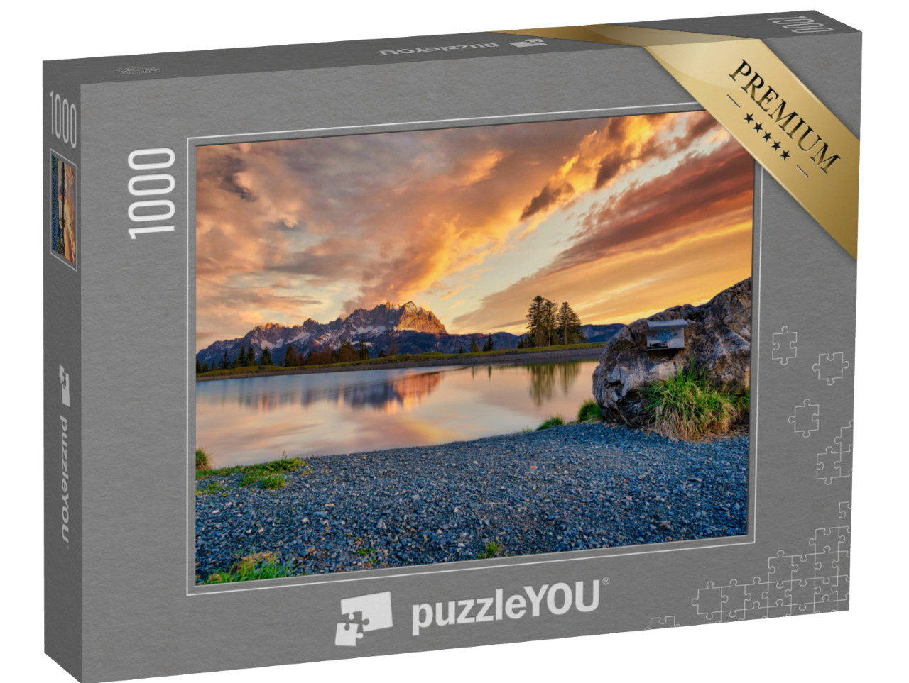 puzzle 1000 dílků „Pohoří Wilder Kaiser brzy ráno“