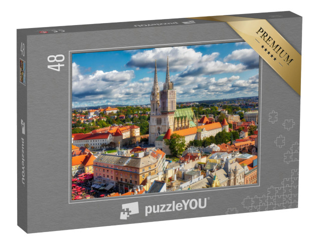 puzzle 48 dílků „Záhřebská katedrála v Kaptolu, okres Záhřeb, Chorvatsko“