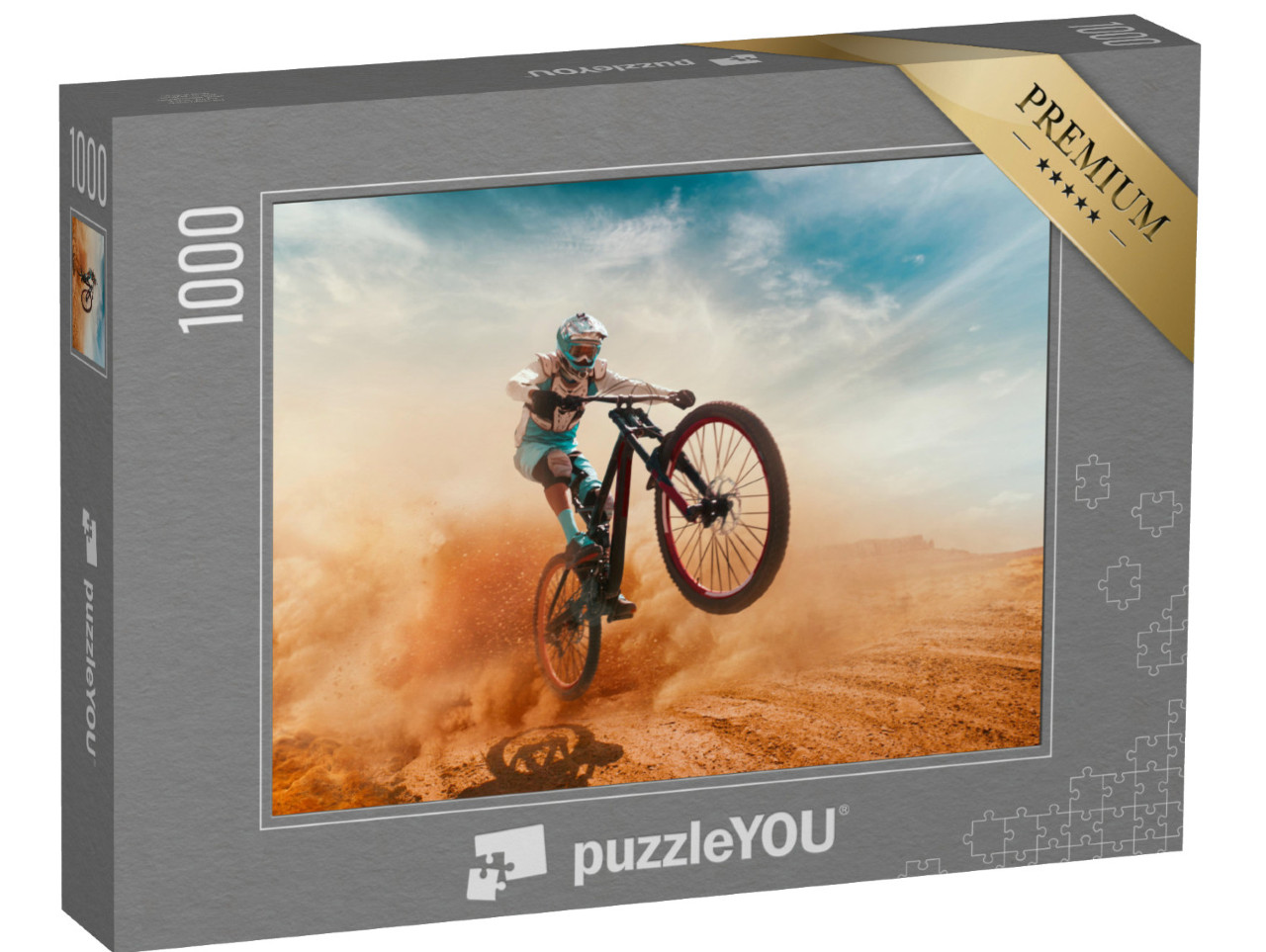 puzzle 1000 dílků „Cyklisté v pouštním prachu“