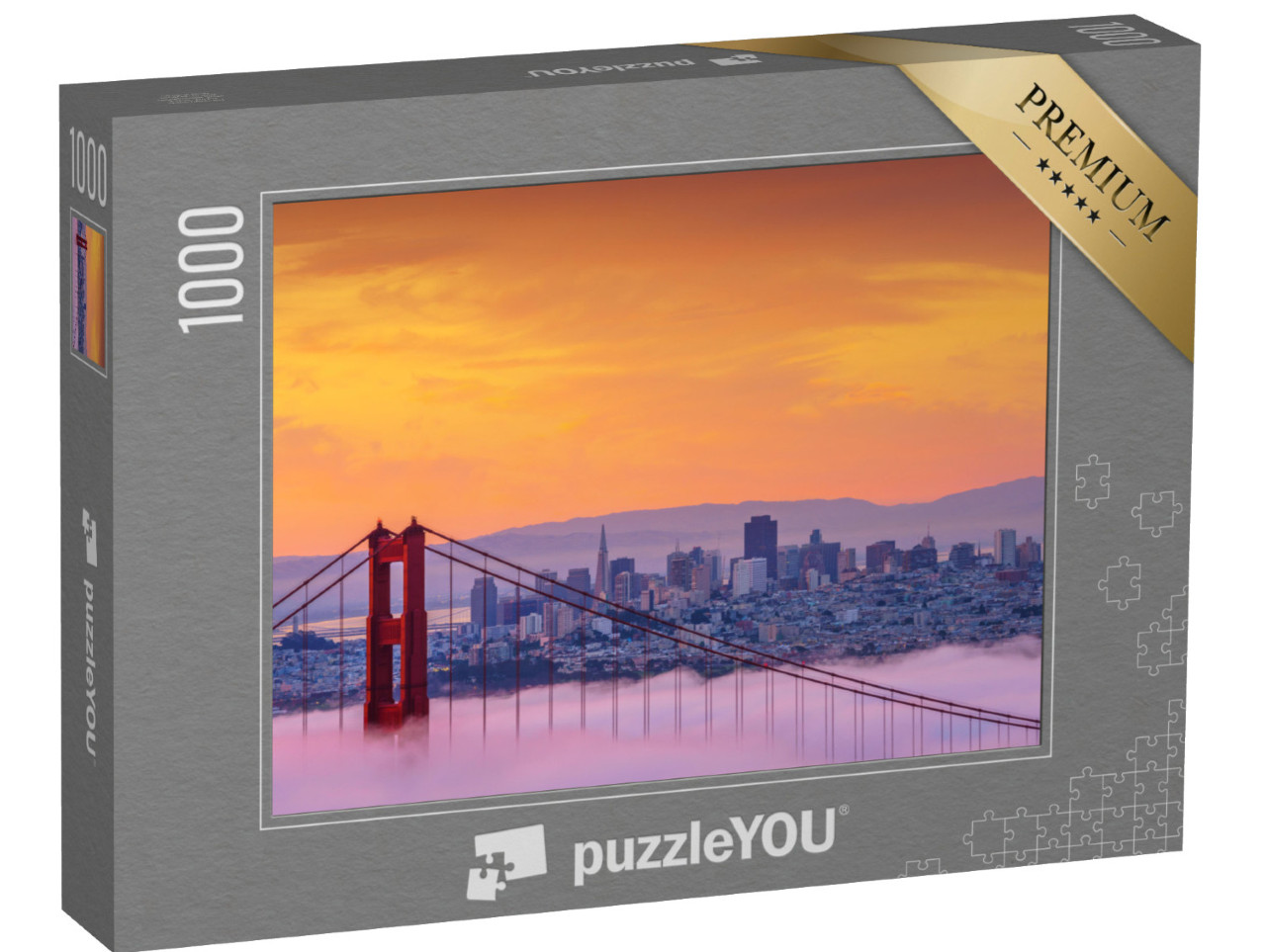 puzzle 1000 dílků „Mlhavé ráno u mostu Golden Gate“