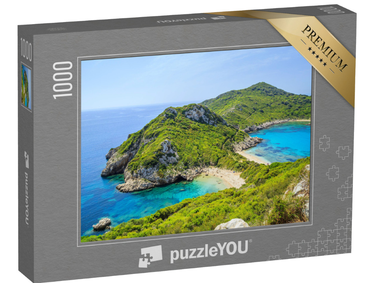 puzzle 1000 dílků „Panorama pláže Prto Timoni, Korfu, Řecko“