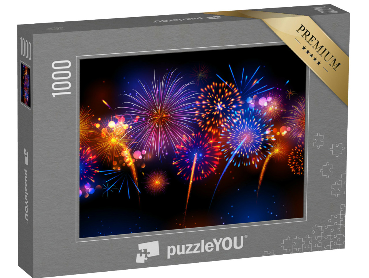 puzzle 1000 dílků „Ilustrace realistického barevného ohňostroje...“