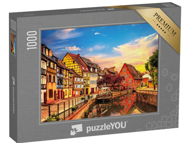 puzzle 1000 dílků „Colmar: Vodní kanál a tradiční domy, Alsasko, Francie“