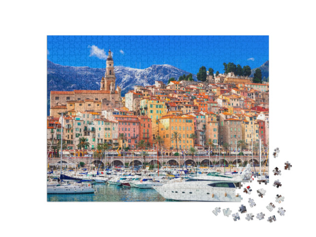 puzzle 1000 dílků „Luxus na jihu Francie: rekreační středisko Menton“