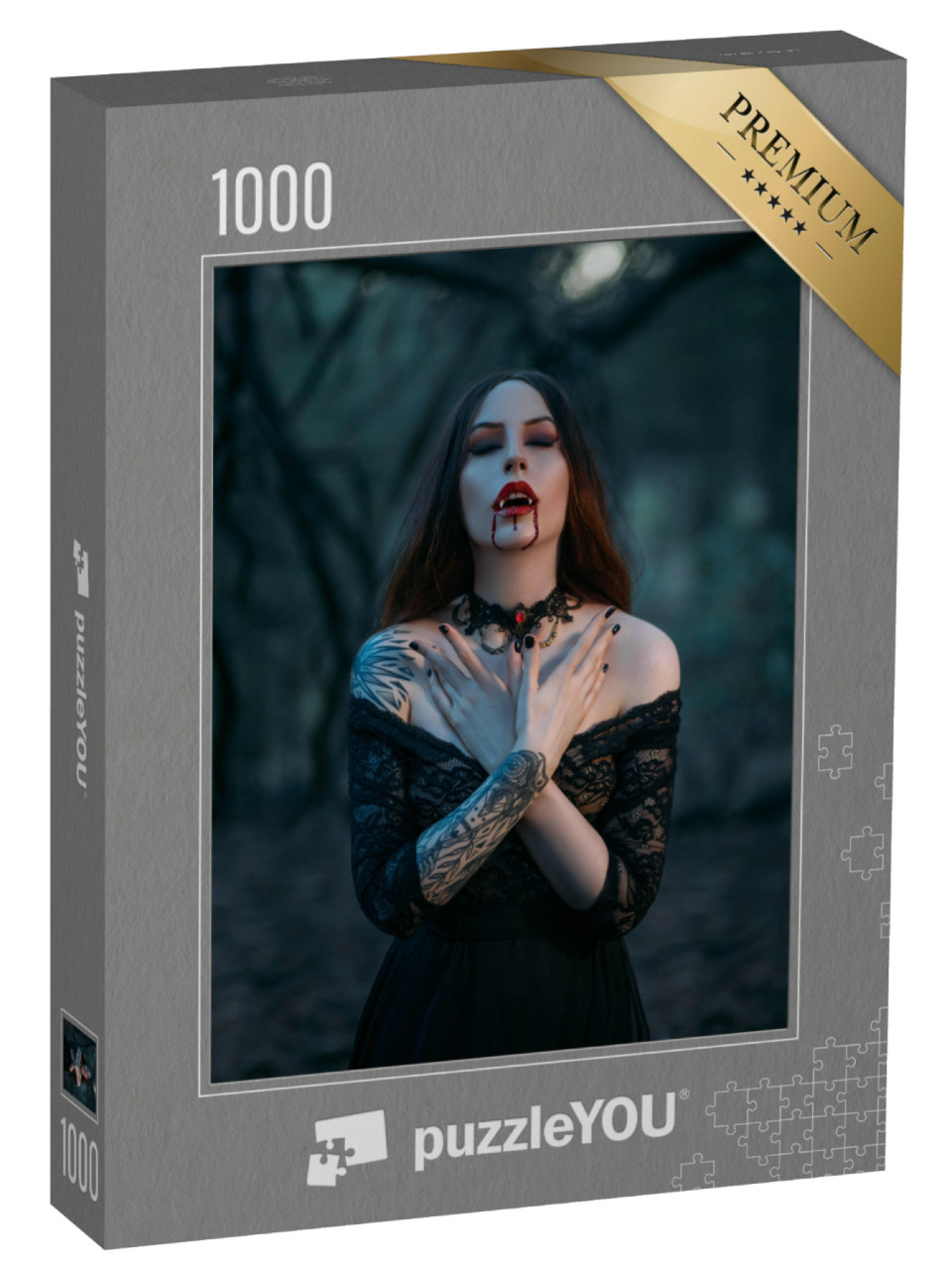 puzzle 1000 dílků „Upírka s ostrými tesáky“