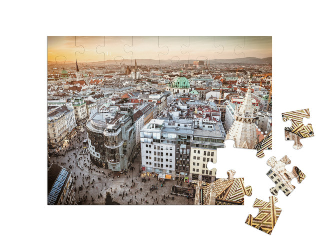 puzzle 48 dílků „Vídeň při západu slunce, Rakousko“