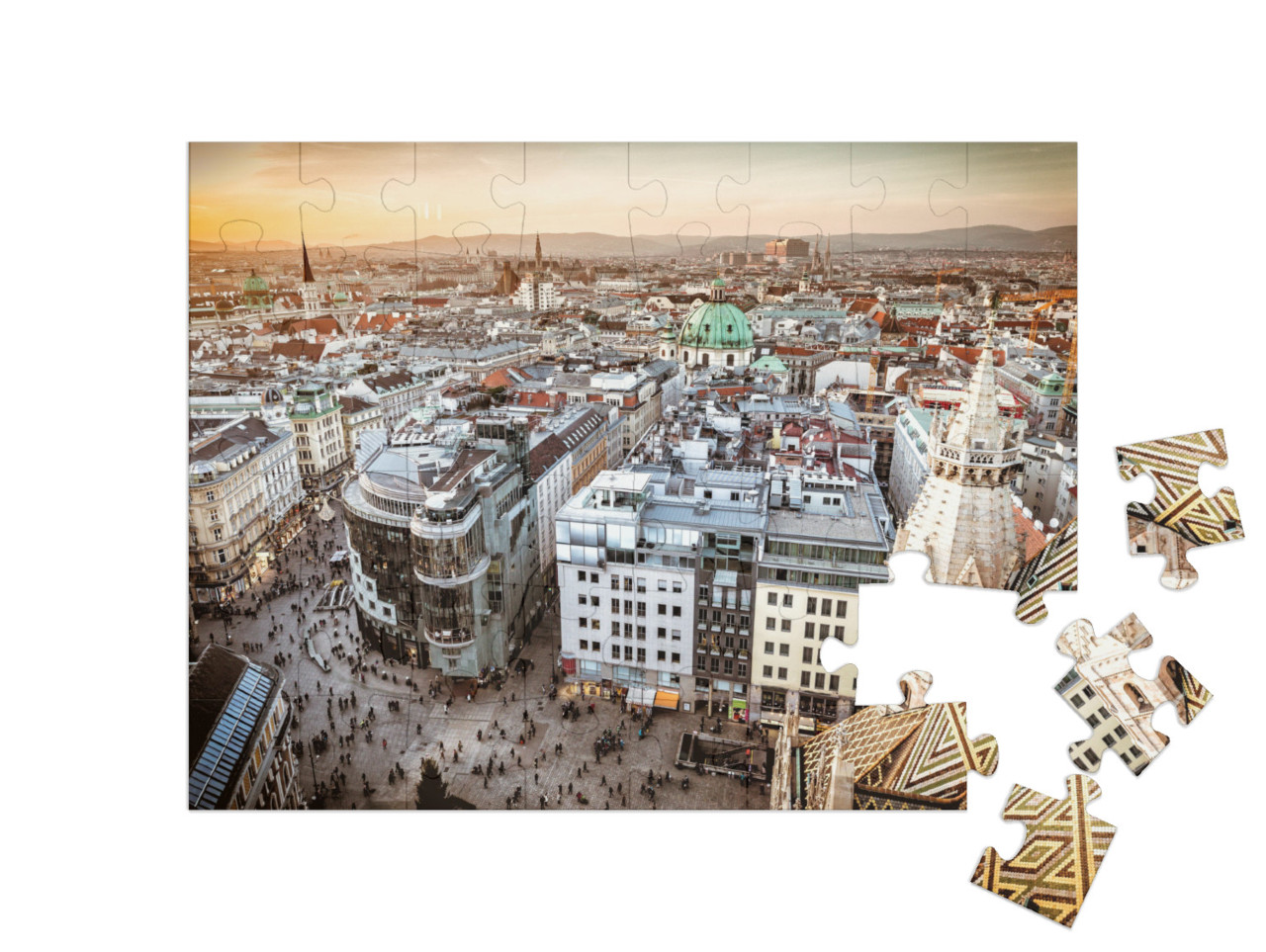 puzzle 48 dílků „Vídeň při západu slunce, Rakousko“