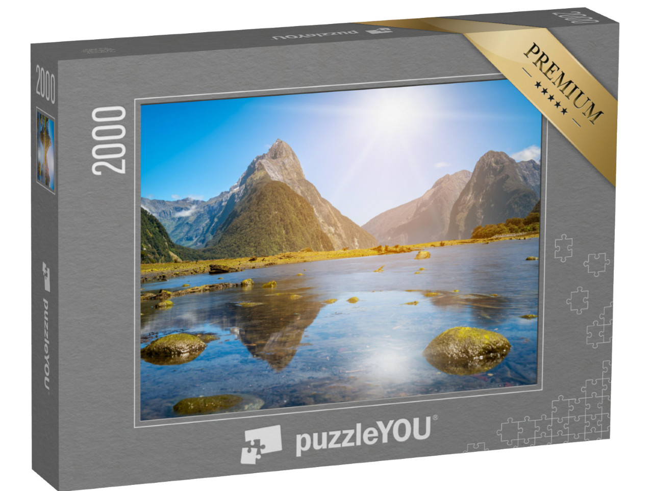 puzzle 2000 dílků „Vrchol Mitre Peak na Milford Sound na Novém Zélandu“