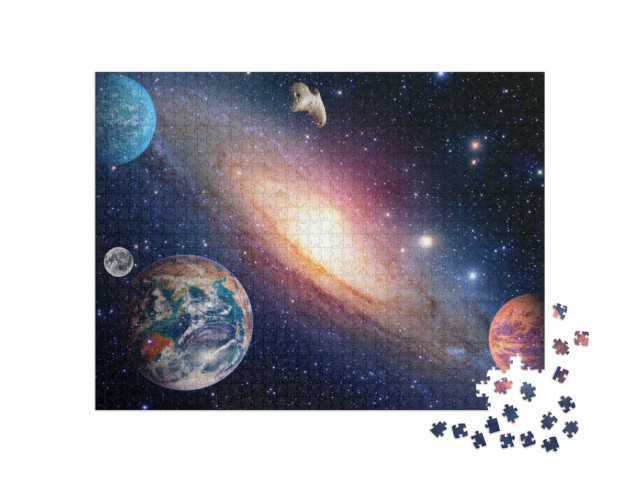 puzzle 1000 dílků „Země, Měsíc, vesmír a sluneční soustava“