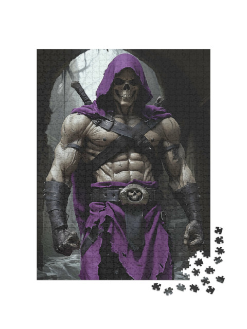 puzzle 1000 dílků „Svalnatá kostra celého těla, Halloween“