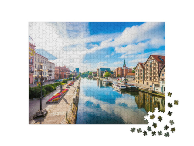 puzzle 1000 dílků „Staré město a sýpka na řece Brdě, Bydgoszcz, Polsko“