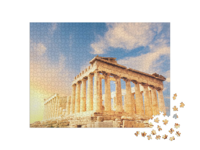 puzzle 1000 dílků „Chrám Parthenon při západu slunce, Athény, Řecko“