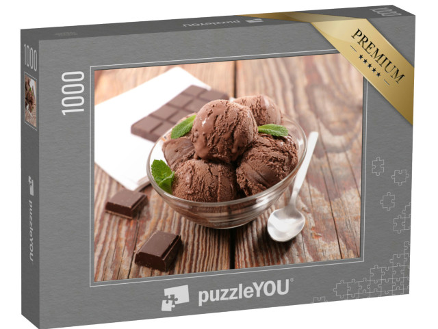 puzzle 1000 dílků „Miska čokoládové zmrzliny...“
