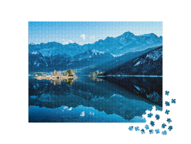 puzzle 1000 dílků „Eibsee a Zugspitze“