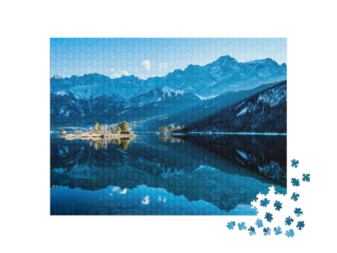 puzzle 1000 dílků „Eibsee a Zugspitze“