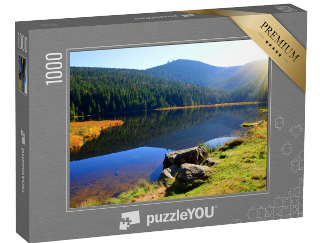 puzzle 1000 dílků „Malebné jezero Kleiner Arbersee v Národním parku Bavorský les, Německo“